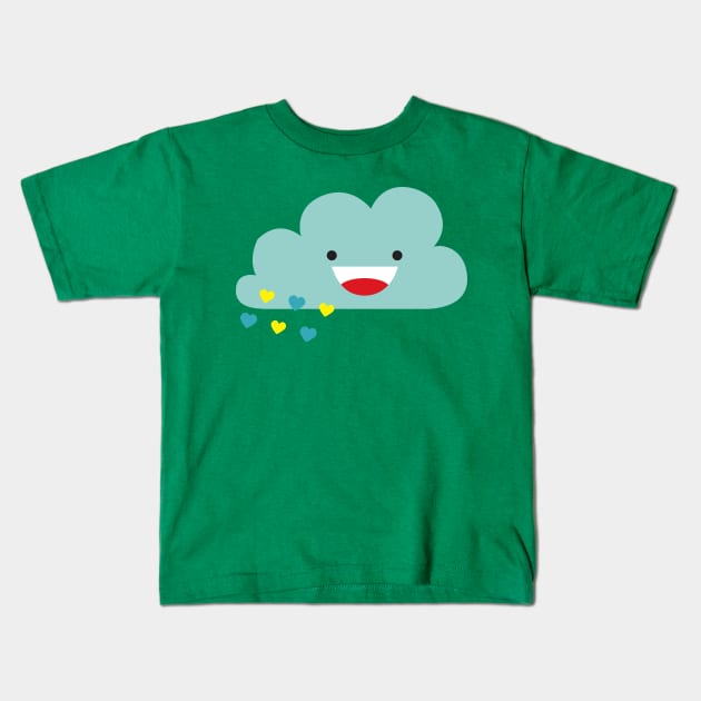 Happy Love Cloud Kids T-Shirt by littleoddforest